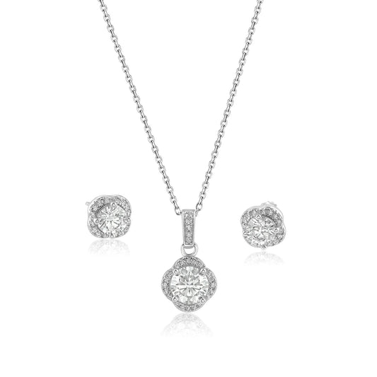 Moissanite Earring and Necklace Set